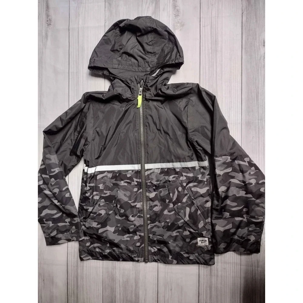 OshKosh B'gosh Kids Boys Camo Hooded Windbreaker Jacket Size 8